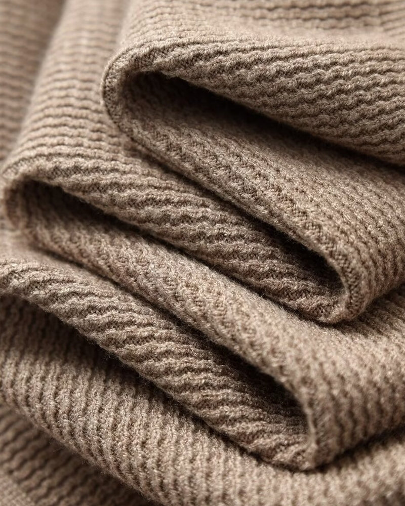 Textured Knit Polo Sweater - Dalm Fashion
