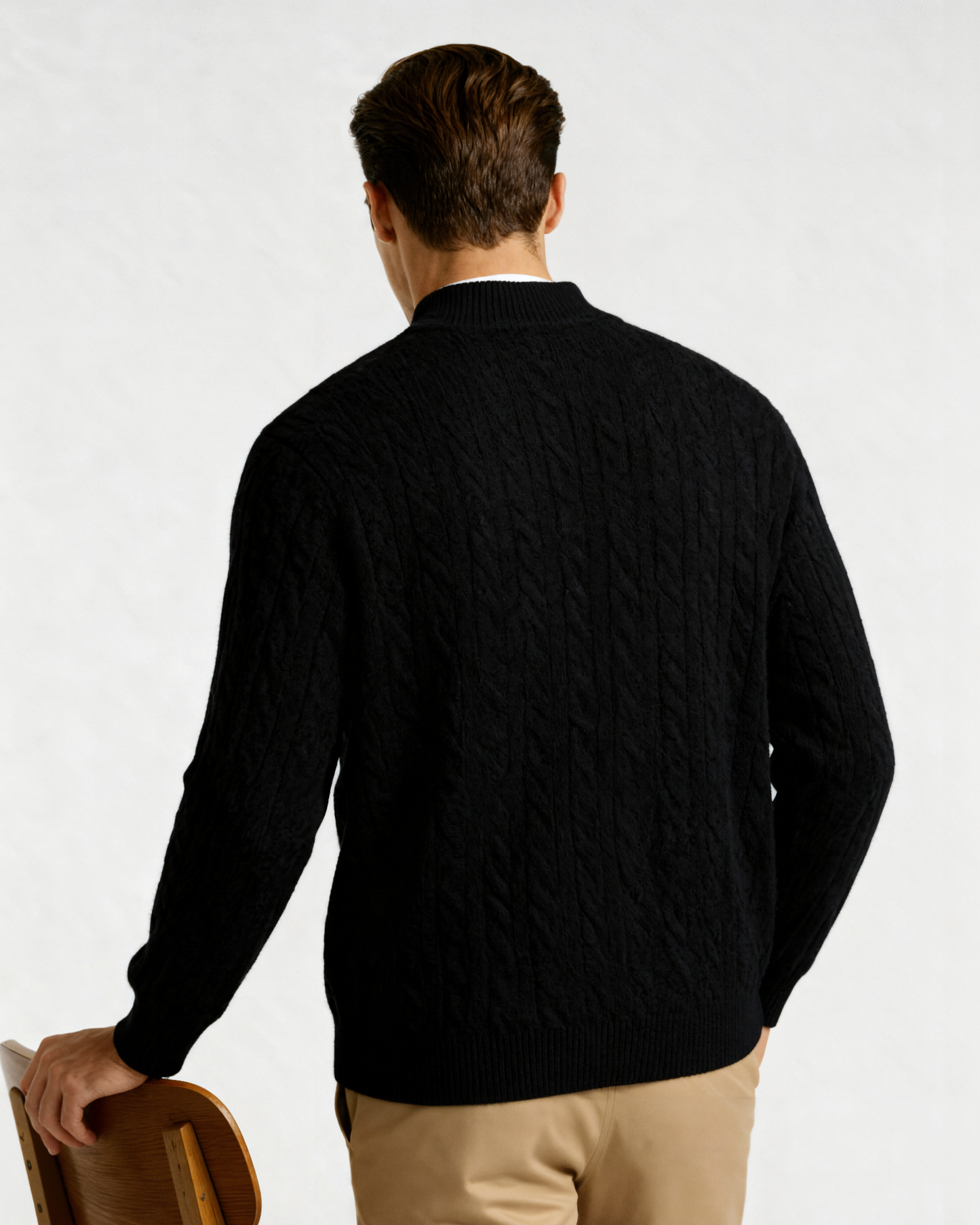 100% Cashmere Woven Half Zip - Dalm Fashion