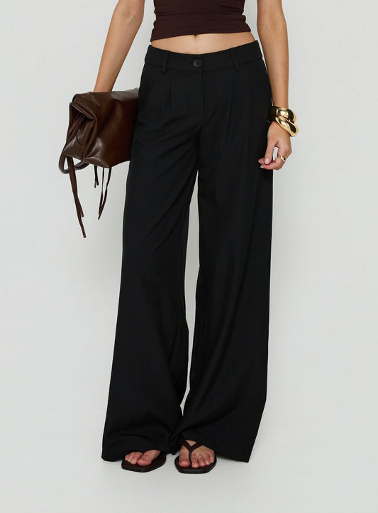 Archer Mid Rise Baggy Pants Black
