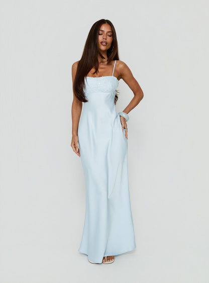Engracia Sequin Maxi Dress Ice Blue