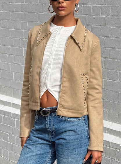 Hurleigh Faux Suede Jacket Brown