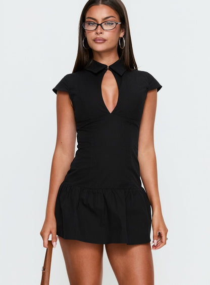 Kennya Keyhole Cutout Romper Black