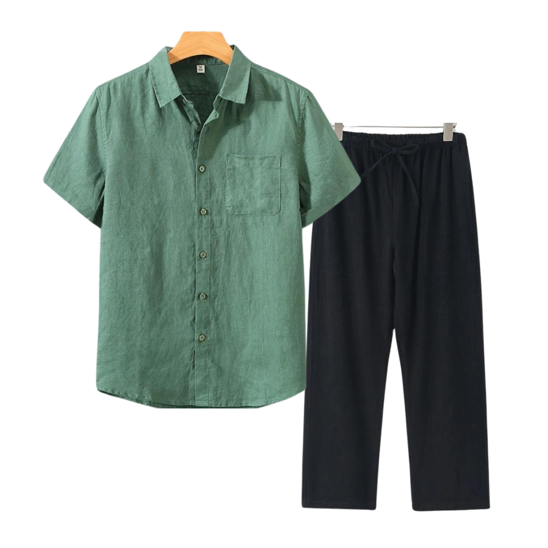 TheighT Linen Set (Short) - Dalm Fashion