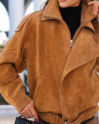 Vintage Suede Drape Jacket - Dalm Fashion