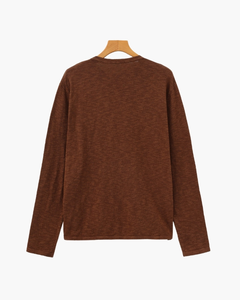 Linen Cotton Essential Crewneck - Dalm Fashion