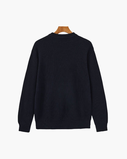 Rib Knit Crewneck - Dalm Fashion