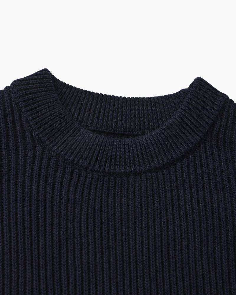 Rib Knit Crewneck - Dalm Fashion