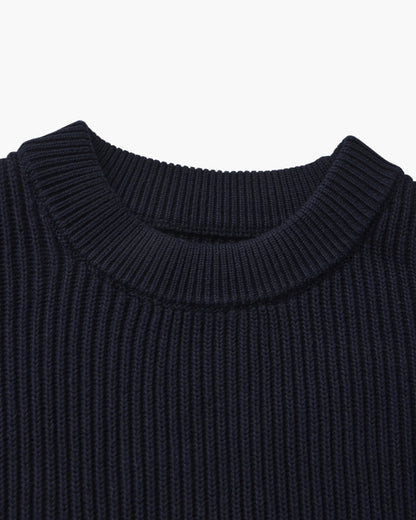 Rib Knit Crewneck - Dalm Fashion