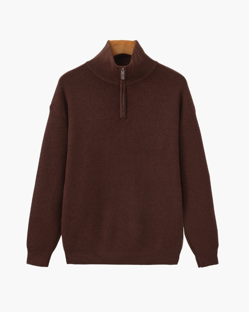 Refined Half-Zip Knit Pullover - Dalm Fashion