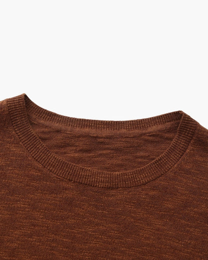 Linen Cotton Essential Crewneck - Dalm Fashion