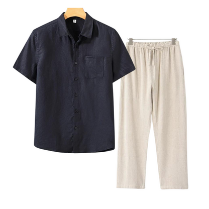TheighT Linen Set (Short) - Dalm Fashion