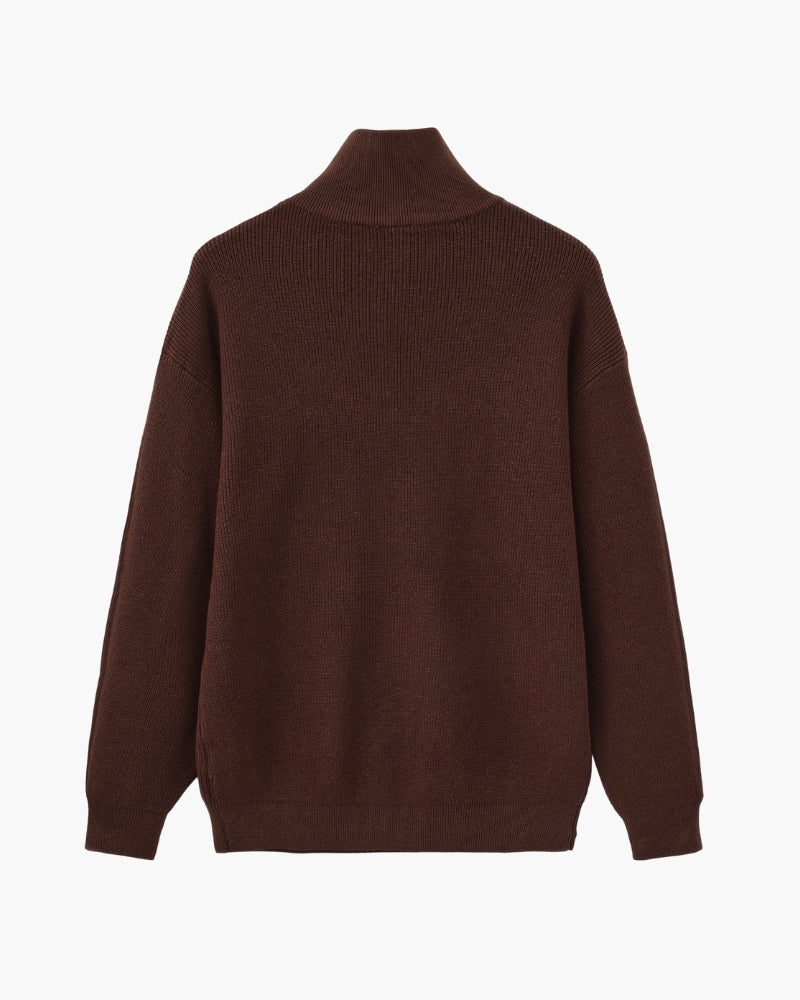 Refined Half-Zip Knit Pullover - Dalm Fashion