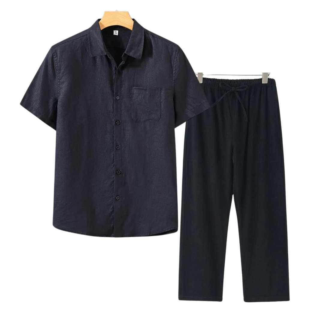 TheighT Linen Set (Short) - Dalm Fashion
