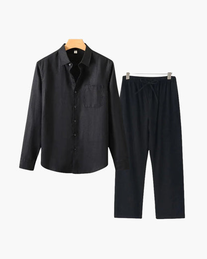 Linen Combo Set (Long Sleeve) - Dalm Fashion