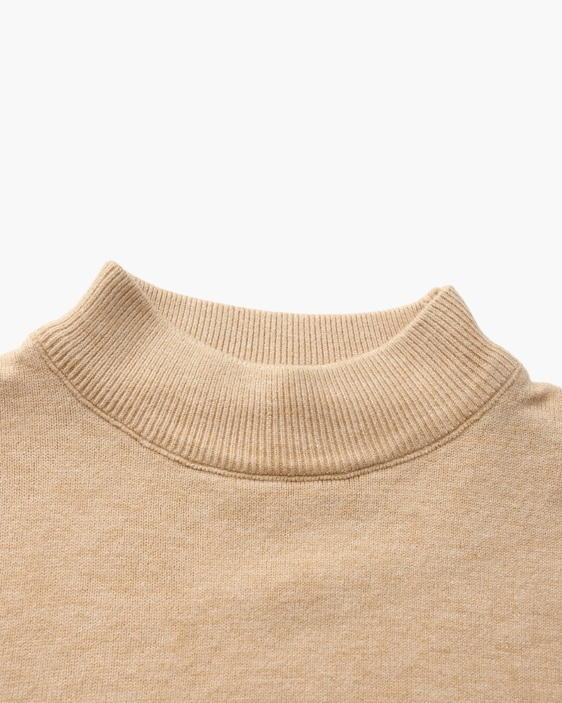 Essential Ribbed Mock Neck Sweater - Dalm Fashion