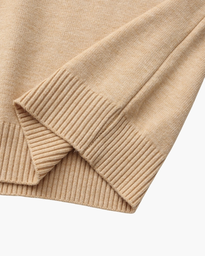 Essential Ribbed Mock Neck Sweater - Dalm Fashion