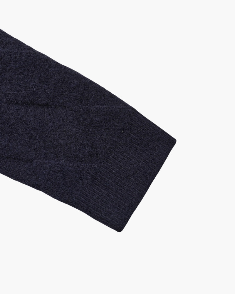 Heritage Diamond Knit Zip Cardigan - Dalm Fashion