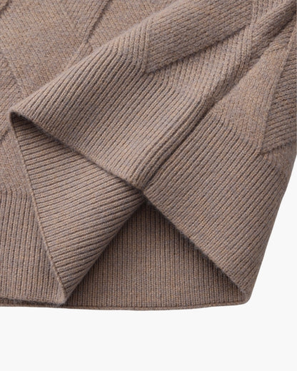 Diamond Knit Crewneck Sweater - Dalm Fashion
