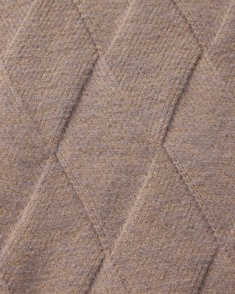 Heritage Diamond Knit Zip Cardigan - Dalm Fashion
