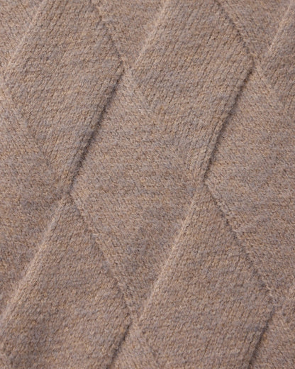 Heritage Diamond Knit Zip Cardigan - Dalm Fashion