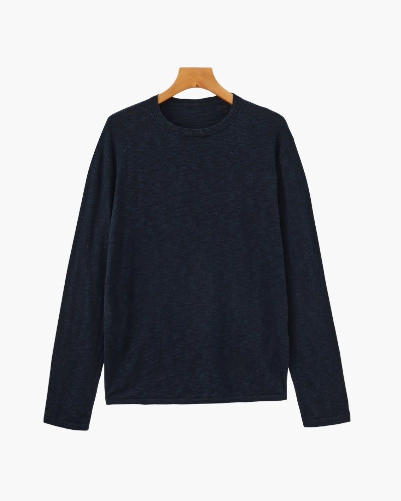 Linen Cotton Essential Crewneck - Dalm Fashion