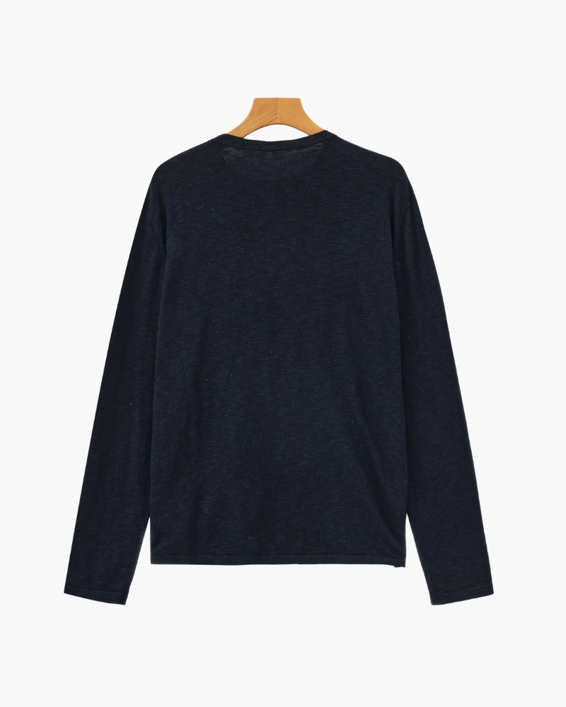 Linen Cotton Essential Crewneck - Dalm Fashion