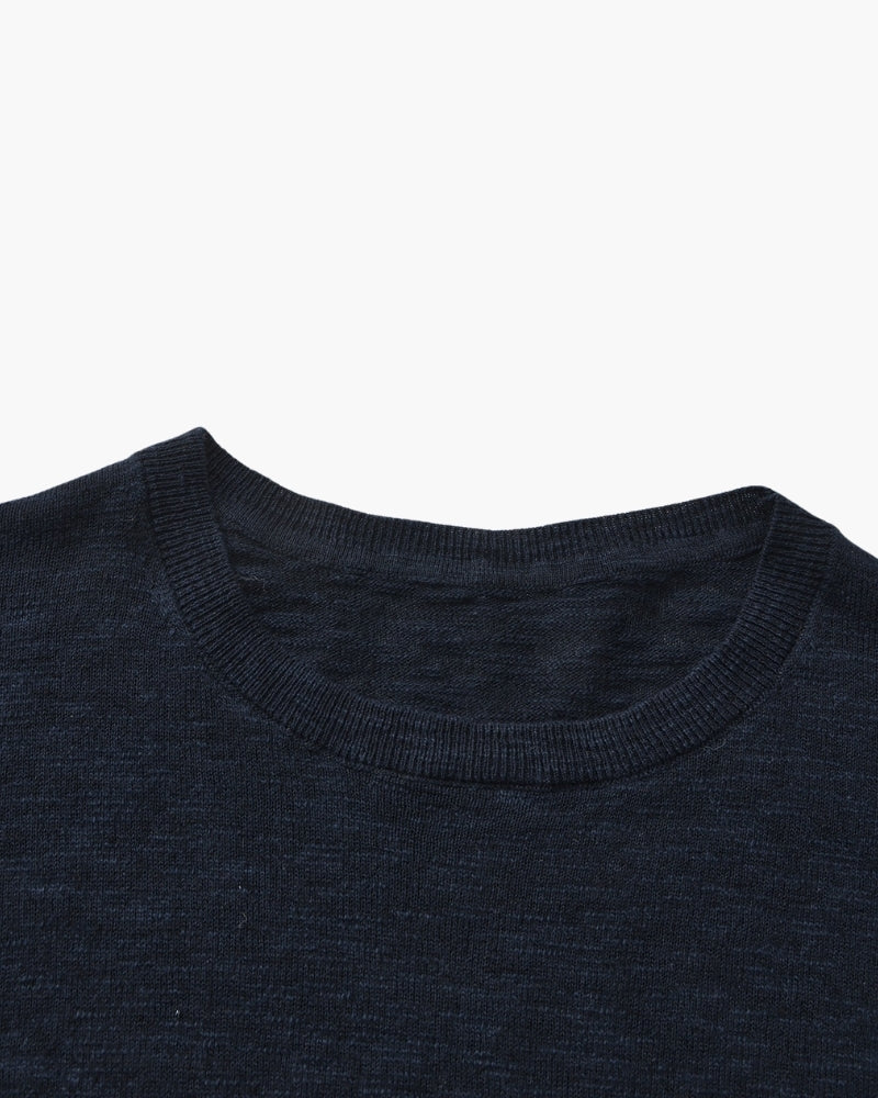 Linen Cotton Essential Crewneck - Dalm Fashion