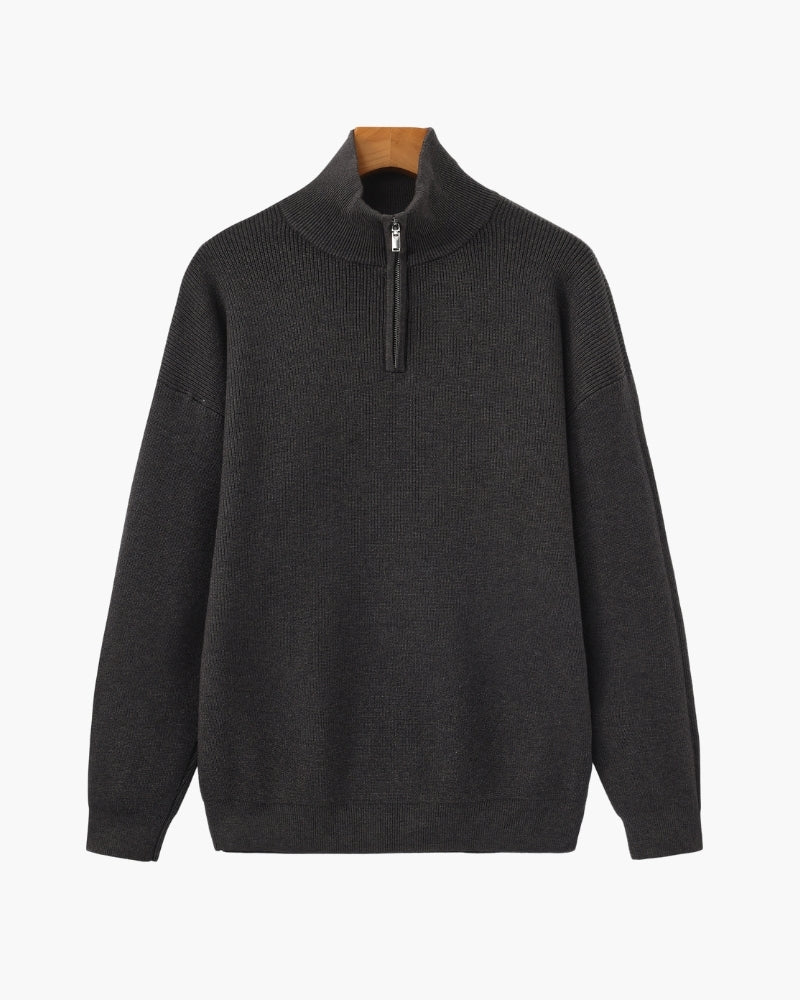 Refined Half-Zip Knit Pullover - Dalm Fashion