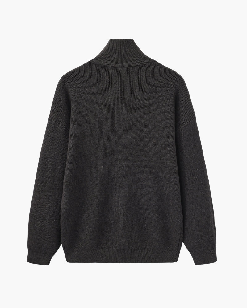 Refined Half-Zip Knit Pullover - Dalm Fashion