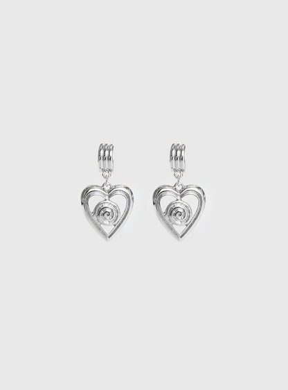 Giabella Heart Earrings Silver