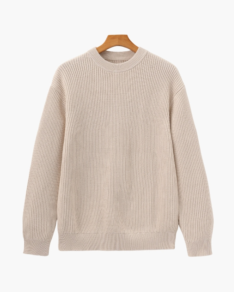 Rib Knit Crewneck - Dalm Fashion