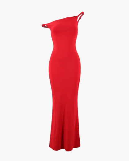 One-Shoulder Bodycon Long Dress - Dalm Fashion