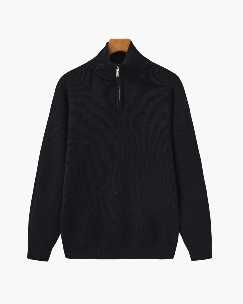 Refined Half-Zip Knit Pullover - Dalm Fashion