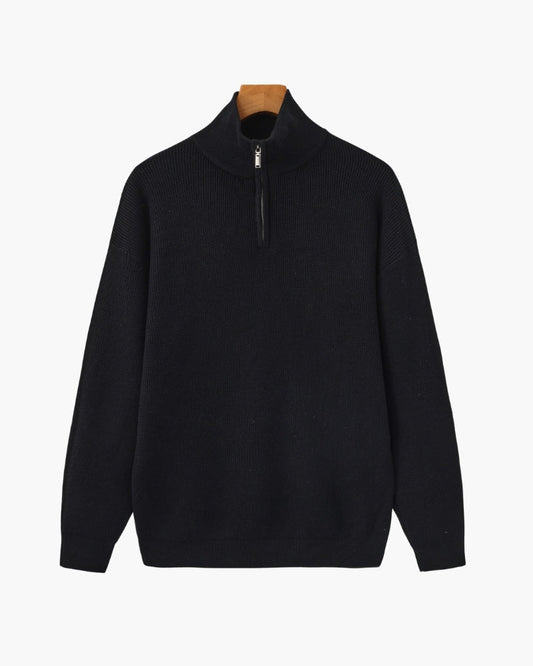 Refined Half-Zip Knit Pullover - Dalm Fashion