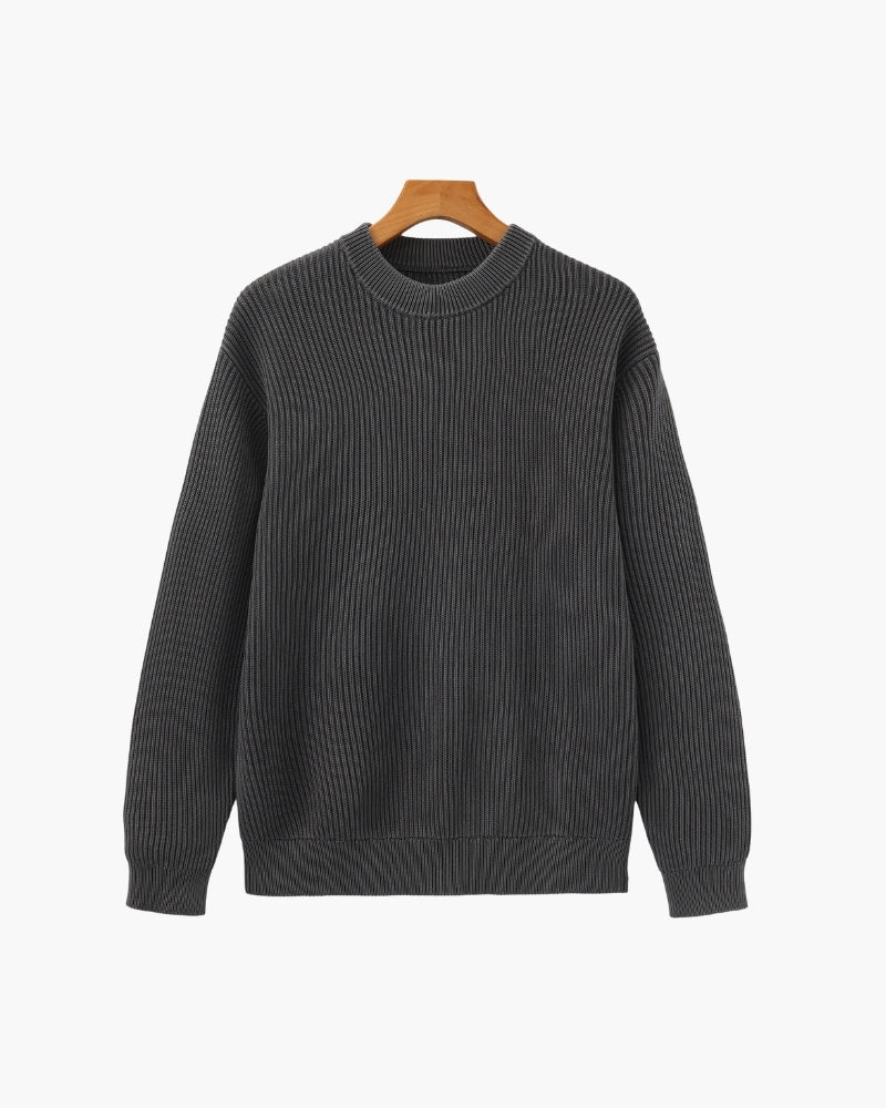Rib Knit Crewneck - Dalm Fashion