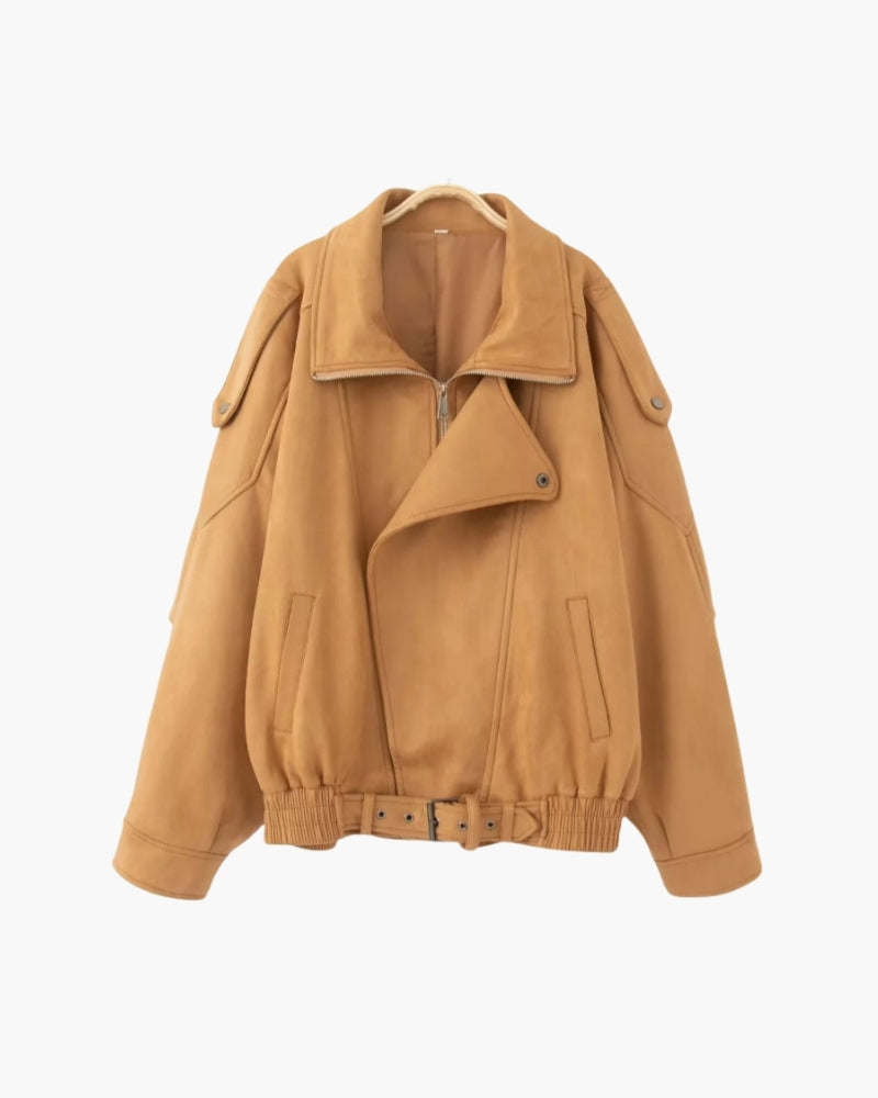 Vintage Suede Drape Jacket - Dalm Fashion