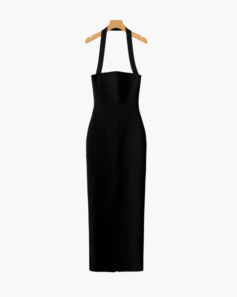 Women's Halter Neck Slim-Fit Maxi Dress - Dalm Fashion