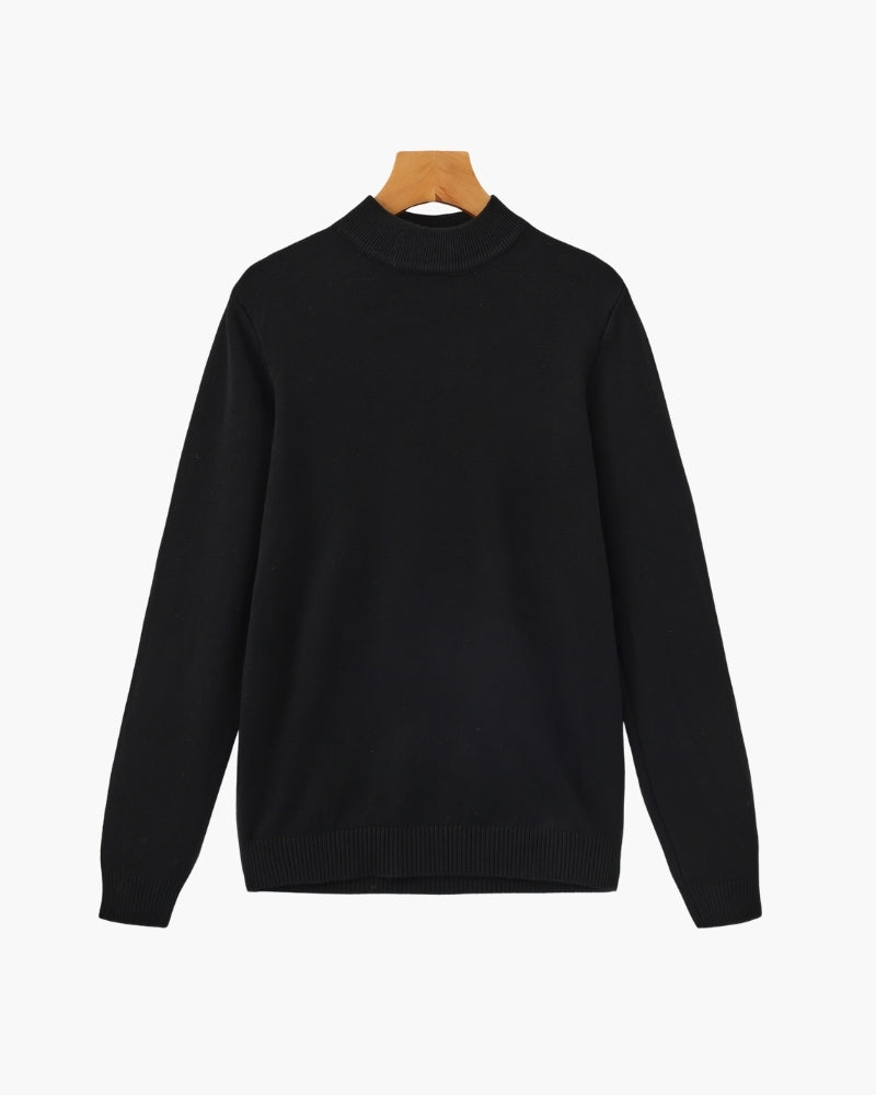 Essential Ribbed Mock Neck Sweater - Dalm Fashion