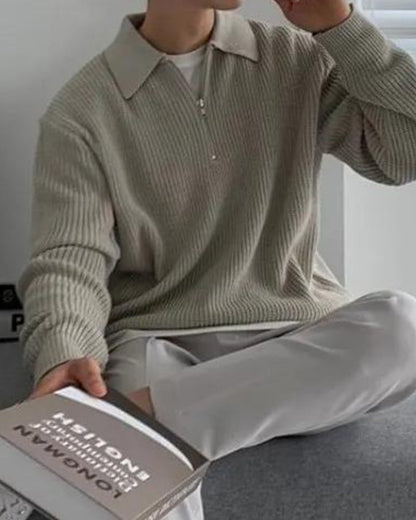 Cesare Half Zip Sweater - Dalm Fashion