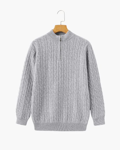 100% Cashmere Woven Half Zip - Dalm Fashion