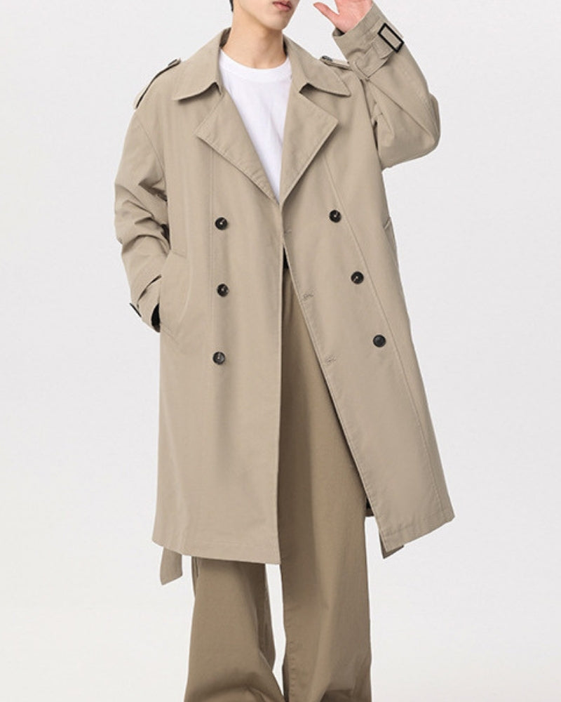 Classic Double-Breasted Trench Coat - Dalm Fashion