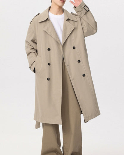 Classic Double-Breasted Trench Coat - Dalm Fashion