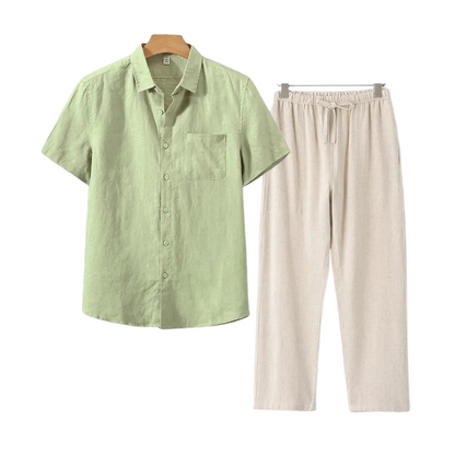 TheighT Linen Set (Short) - Dalm Fashion