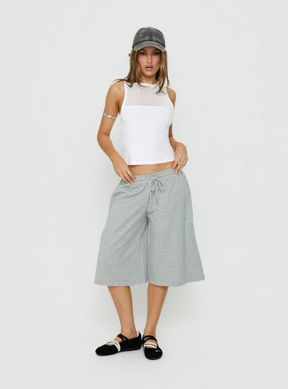 Sondra Boatneck Sheer Panel Tank Top White