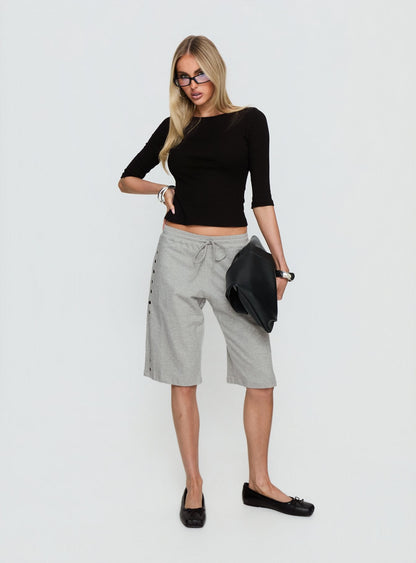 Kether Longline Basketball Studs Short Grey Marle