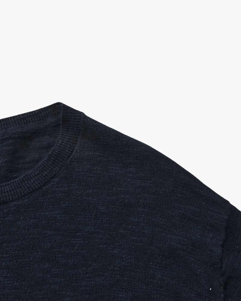 Linen Cotton Essential Crewneck - Dalm Fashion