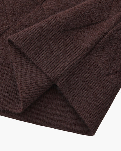 Diamond Knit Crewneck Sweater - Dalm Fashion