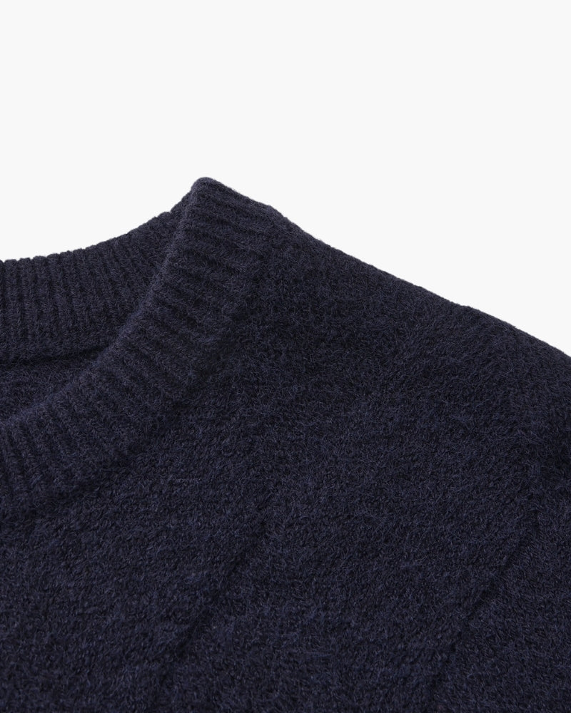 Diamond Knit Crewneck Sweater - Dalm Fashion