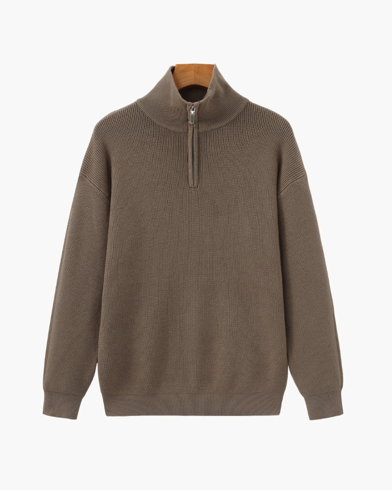 Refined Half-Zip Knit Pullover - Dalm Fashion
