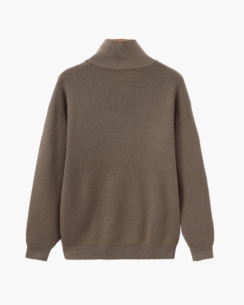 Refined Half-Zip Knit Pullover - Dalm Fashion